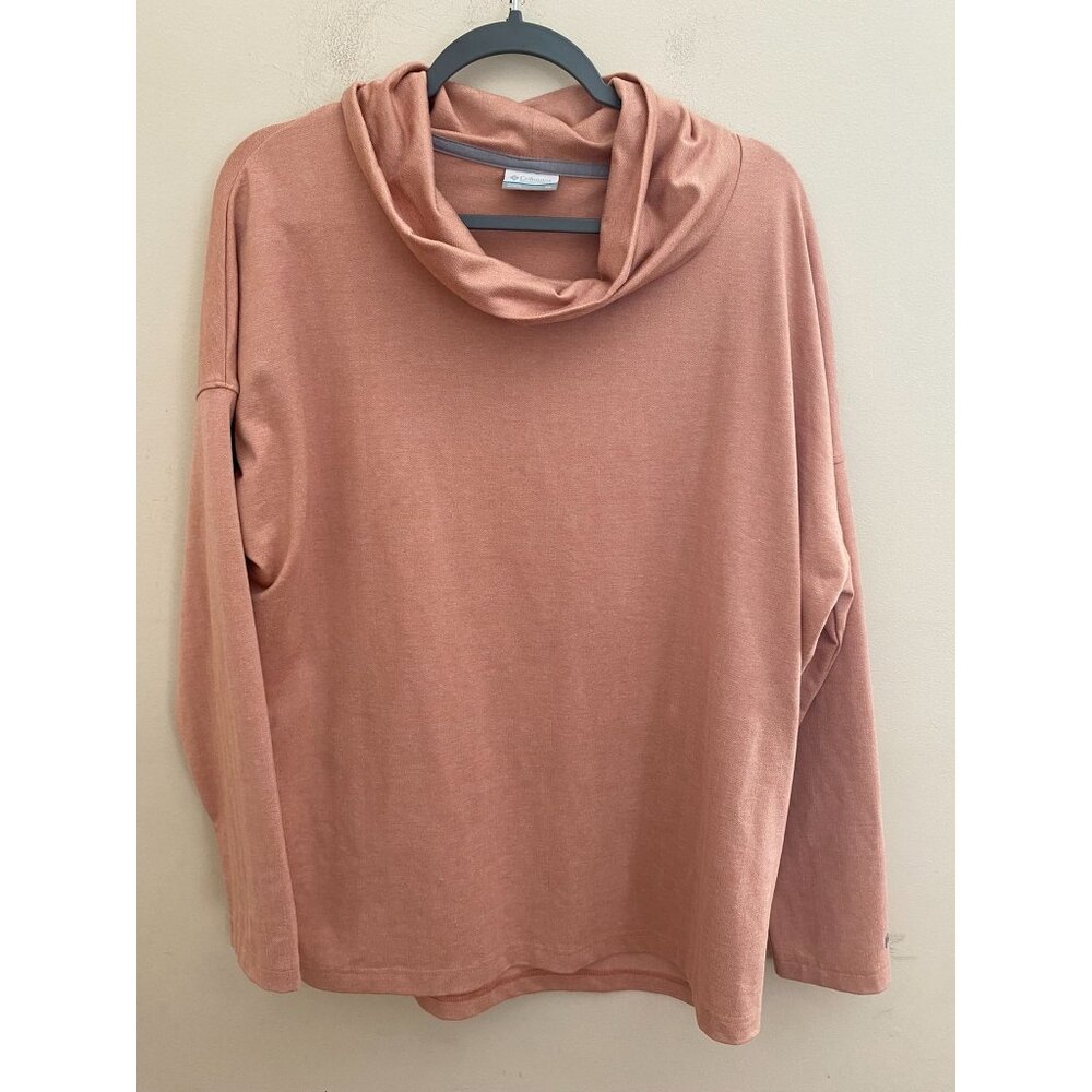 Women's Orange Peach Columbia‎ Mock Turtleneck Pullover Size XL